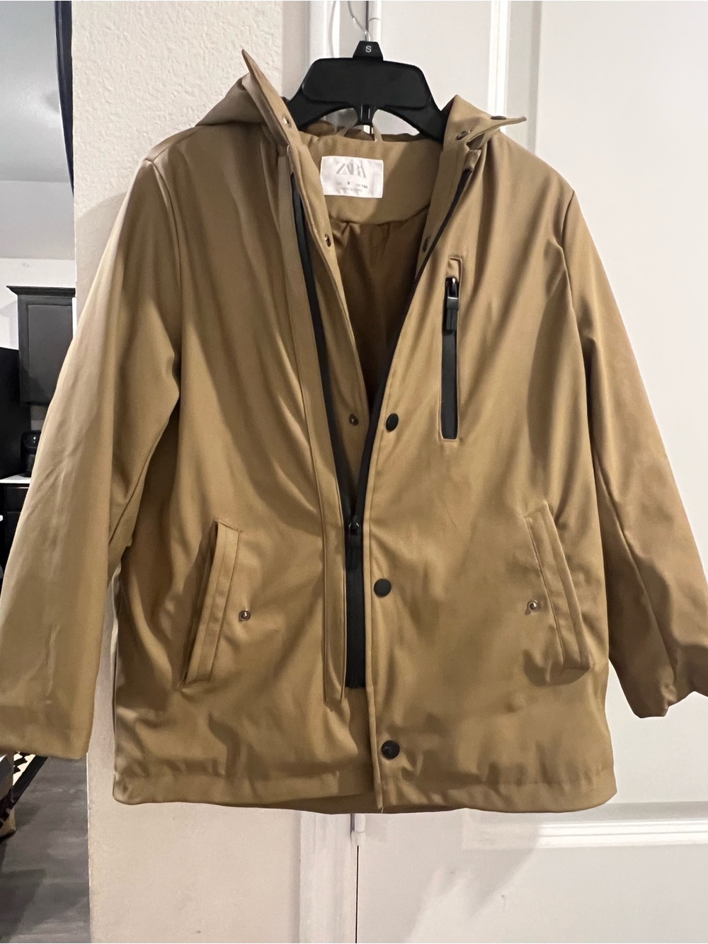 Zara Kids Camel Hooded Raincoat